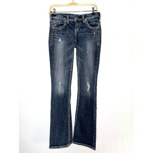 Silver Jeans Co. Aiko Bootcut Distressed Ripped Jeans W26/L33